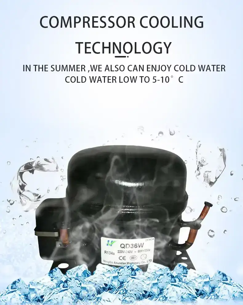 Top Load Water Dispenser with Cabinet front view